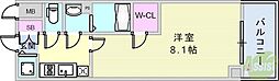 エスリード神戸ハーバーテラス 1Kの間取図画像