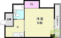 シティエステート若葉台 1Kの間取図画像