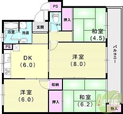 ひよどり台1団地8号棟 1階/-