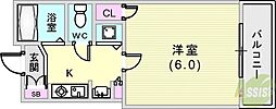 プレサンス神戸裁判所前 1Kの間取図画像
