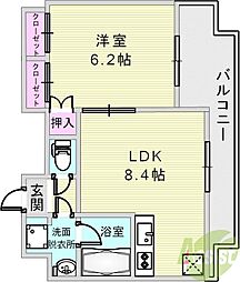 アスヴェル神戸駅前 1LDKの間取図画像