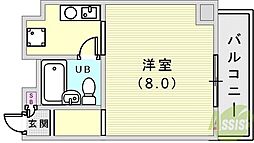 ライオンズマンション神戸西元町 1Kの間取図画像