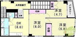 スタッツア兵庫 3DKの間取図画像