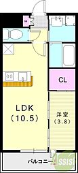 SOLAIRE鈴蘭台 1LDKの間取図画像