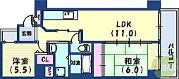 ミリオンベル神戸 2LDKの間取図画像