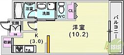 アーバネックス神戸駅前 1Kの間取図画像