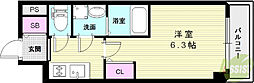 エスリード神戸レジデンス 1Kの間取図画像