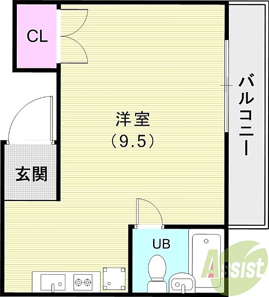 ウェルブ鈴蘭台 ｜兵庫県神戸市北区鈴蘭台南町6丁目(賃貸マンション1R・3階・25.00㎡)の写真 その2