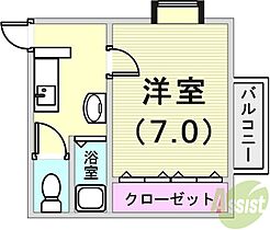 大谷ハイツ 2 ｜ 兵庫県神戸市兵庫区五宮町2-7（賃貸アパート1K・2階・21.24㎡） その2