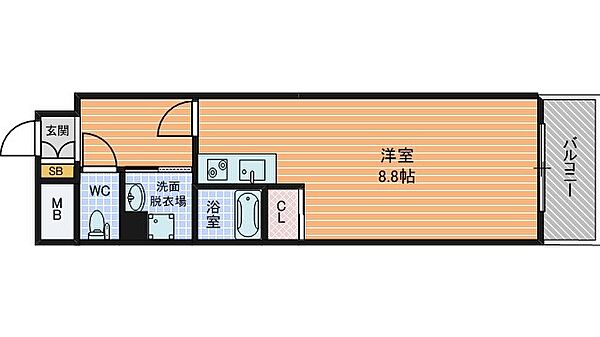 アスヴェルタワー大阪城WEST ｜大阪府大阪市中央区船越町２丁目(賃貸マンション1K・9階・26.16㎡)の写真 その2