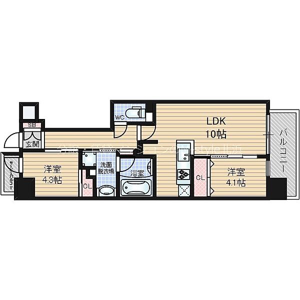 アーバネックス同心II ｜大阪府大阪市北区同心２丁目(賃貸マンション2LDK・4階・45.57㎡)の写真 その2