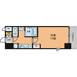 Osaka Metro谷町線 南森町駅 徒歩5分の賃貸マンション 5階1Kの間取り