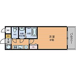 大阪WESTレジデンス 1Kの間取図画像