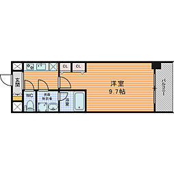 SAIL淀屋橋 1Kの間取図画像