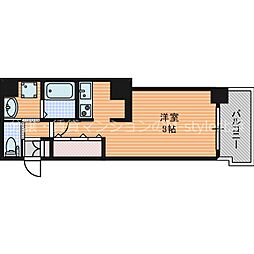 アヴェニール天神橋 1Kの間取図画像