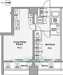 レジディア錦糸町2 1LDKの間取図画像