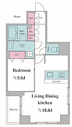 カージェ文京千石 1LDKの間取図画像