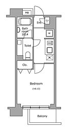 レジディア新宿イースト2 1Kの間取図画像