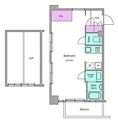 レジディア代々木2 ワンルームの間取図画像
