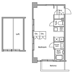 レジディア代々木2 ワンルームの間取図画像