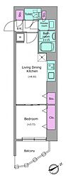クレヴィアリグゼ中野新井薬師 1LDKの間取図画像