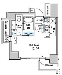 ベルファース目黒 ワンルームの間取図画像