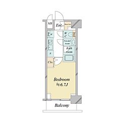ドゥーエ新横浜 1Kの間取図画像