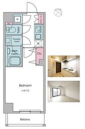ドゥーエ西小山 1Kの間取図画像