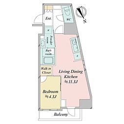 RESIDIA日本橋馬喰町2 1LDKの間取図画像