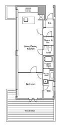 レジディア北新宿 1LDKの間取図画像