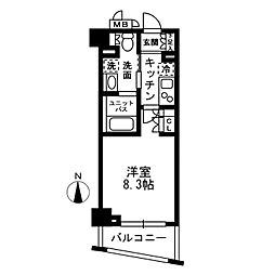 レジディア中落合-A 1Kの間取図画像