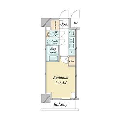 ドゥーエ新横浜 1Kの間取図画像