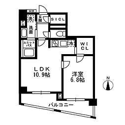 レジディア中落合-A 1LDKの間取図画像