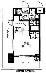 レジディア大森東 ワンルームの間取図画像