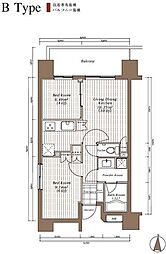 TheParkcross錦糸町レジデンス 1SLDKの間取図画像