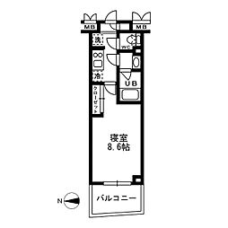レジディア亀戸 1Kの間取図画像