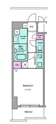 ビエラコート天神橋 1Kの間取図画像