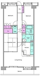 RESIDIAKASAI 3LDKの間取図画像