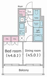 PARKFLATS渋谷代官山 1DKの間取図画像