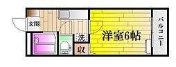 第2大下ビル 1Kの間取図画像