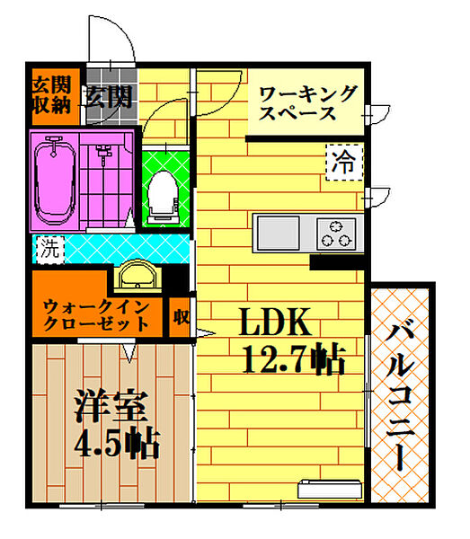 ハムスデッドガーデン ｜広島県広島市安佐北区可部1丁目(賃貸アパート1LDK・3階・42.79㎡)の写真 その2