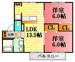 フレグランス木村B  ｜ 広島県広島市安佐北区深川4丁目（賃貸アパート2LDK・2階・57.54㎡） その2