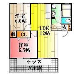 ビューテラス渡辺 2LDKの間取図画像