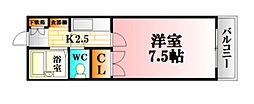 レジデンス白井 1Kの間取図画像
