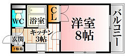 第2山口ビル 1Kの間取図画像