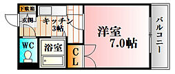 第2山口ビル 1Kの間取図画像