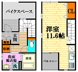 ラヴィーヌ三入B棟 ワンルームの間取図画像
