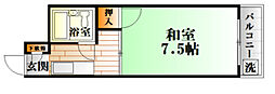第一大下ビル 1Kの間取図画像