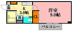 落合第三ビル 1Kの間取図画像