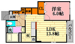 アンリアン 1LDKの間取図画像